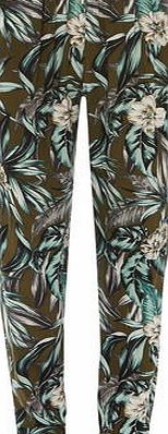 Dorothy Perkins Womens Tall Fern Printed Joggers- Green DP14584876