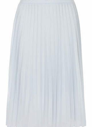 Dorothy Perkins Womens Tall Ice Blue Mesh Pleat Midi Skirt- Blue