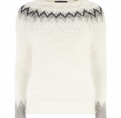 Dorothy Perkins Womens Tall Ivory Fairisle Jumper- White