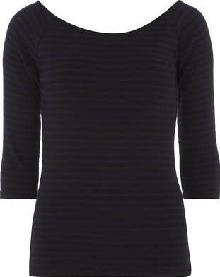 Dorothy Perkins, 1134[^]262015000712302 Womens TALL Stripe Bardot Top- Navy DP56458623