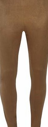 Dorothy Perkins Womens Tan Suedette Leggings- Brown DP14702200