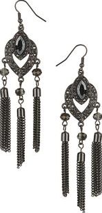 Dorothy Perkins, 1134[^]262015000715139 Womens Tassel Chandelier Earrings- Grey DP49816229