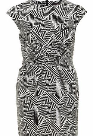 Womens Tenki Black Patterned Dress- Black