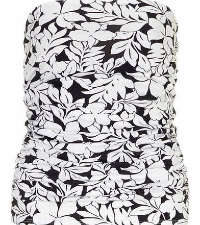 Dorothy Perkins Womens Tropical print bandeau- Black DP56353901