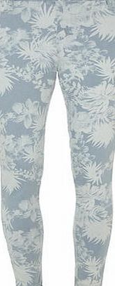 Dorothy Perkins Womens Tropical Print Eden Jeggings- Blue