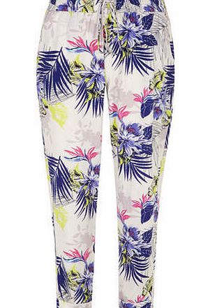 Dorothy Perkins Womens White Tropical Joggers- White DP14544702