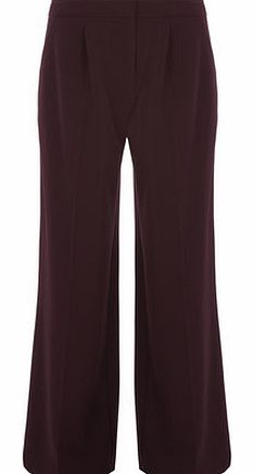 Dorothy Perkins Womens Wine High-Waisted Wideleg Trousers- Wine