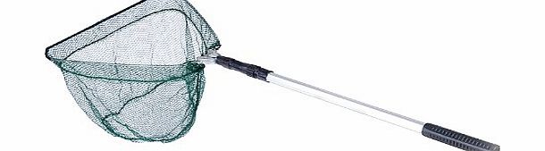 douself Triangular Folding Fishing Landing Net Aluminum 3 Section Extending Pole Handle Green