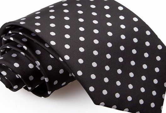 DQT New Polka Dot Black Mens Ties