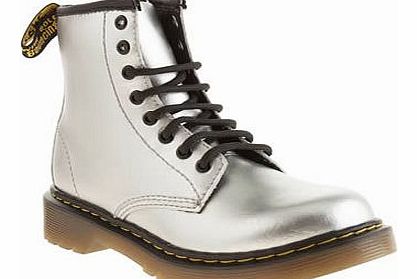 kids dr martens silver & black delaney lace