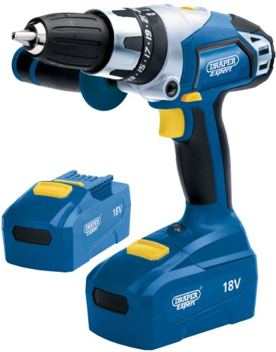 Draper Expert 03287 18-Volt Cordless Combination Hammer Drill with 2 NiCD Batteries