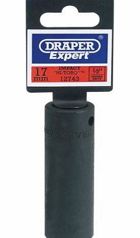 Draper Expert 12743 Impact Hi-Torq Deep Socket 17mm 1/2`` Drive