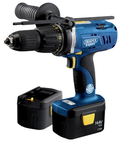 Draper Expert 41408 14.4-Volt Cordless Combination Hammer Drill with 2 Batteries