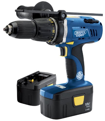 Draper Expert 41410 18-Volt Cordless Combination Hammer Drill with 2 Batteries