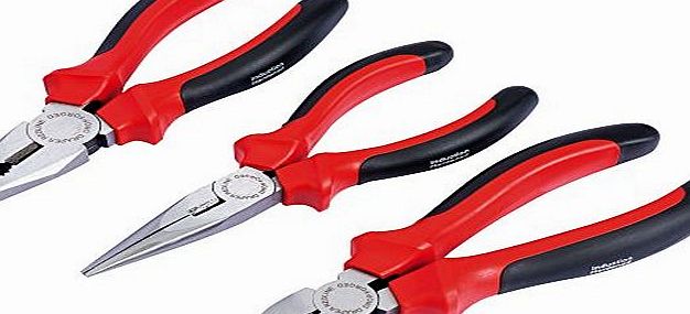 Draper Redline 68001 160 mm Heavy Duty Pliers Set with Soft Grip Handles (3-Piece)