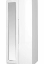 Turin 2 Door Tall Wardrobe With Mirror - White