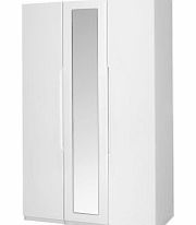 Turin 3 Door Tall Wardrobe Mirror - White