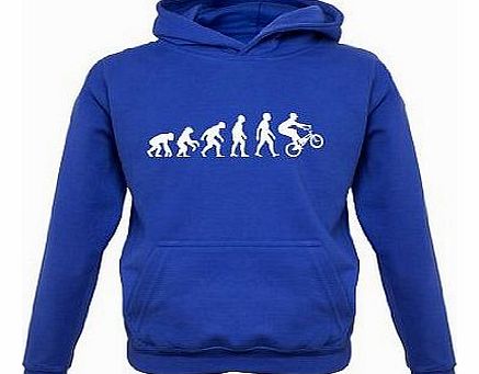 Dressdown Evolution of Man BMX Rider - Childrens / Kids Hoodie - Royal Blue - XL (9-11 Years)