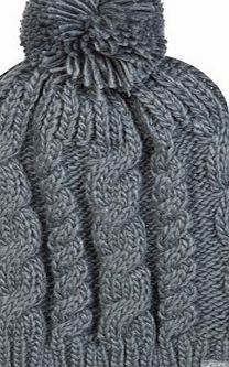 Drew Pearson Celtic Chunky Cable Beanie - Grey - Womens