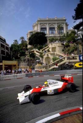 Ayrton Senna McLaren MP4/7 at Monaco 1990 Poster - Extra Large (70cm x 100cm)