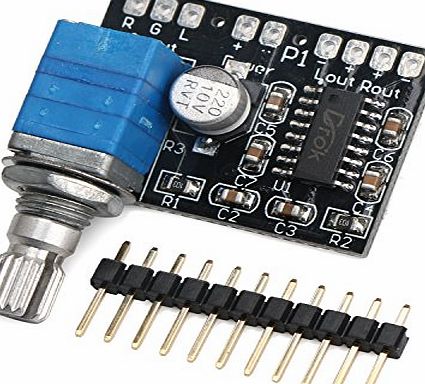 DROK Mini DC 5V Digital Audio Amplifier 2 Channels 3W 3W 4 Ohm Amp Module Board USB Powered AMP Module 30*22 *16mm Stereo Amplifiers with Potentiometer for DIY Speakers Headphones Headset