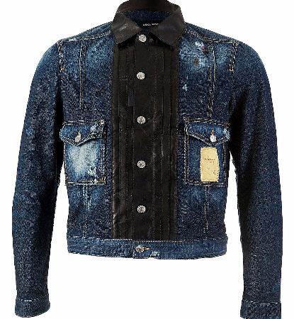 Contrast Panel Western Denim Jacket