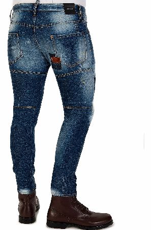 Tidy Biker Fit Printed Denim Jean