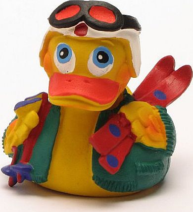 Duckshop Ski Rubber Duck with white Helmet