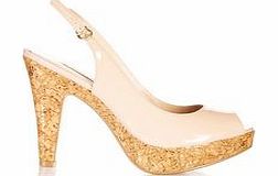 Fraggle nude slingback heels