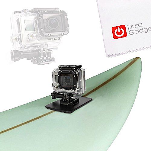 GoPro HERO4, HERO3+ & HERO Surfboard / Flat Surface (Car, Boats, Snowboard etc) Mount for GoPro HD Hero 1, Hero 2, Hero 3, Hero 3+ Plus, Hero 4 & HERO, Naked/Helmet/LCD BacPak (Blac