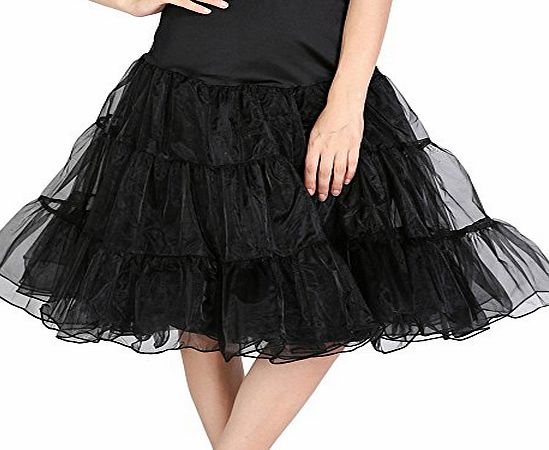 EA Selection 50s Vintage Rockabilly Petticoat Skirt 27`` Length Net Underskirt for ladies women