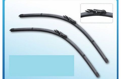 EA Twin Pack NISSAN QASHQAI 2007  AERO Flat Wiper Blades 24-16 Pinch Tab Fitment