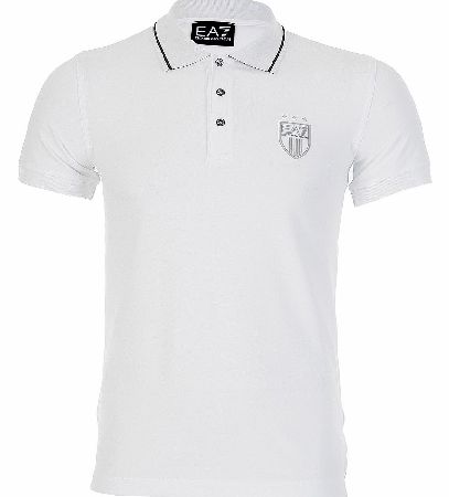 EA7 Emporio Armani Polo Chest Shield Logo White