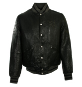 Black Tattooing Leather Jacket