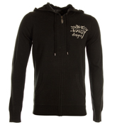 Bulldog Jacquard Black Full Zip Hooded