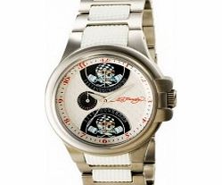 Ed Hardy Mens Speeder White Steel Watch