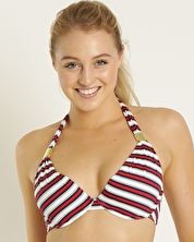 Eda Swimwear, 1295[^]134236 Riviera Retro Halter Top with Gold Sliders -