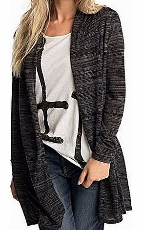  Womens Long Sleeve Cardigan - Grey - Grau (BLACK COLORWAY 099) - 8