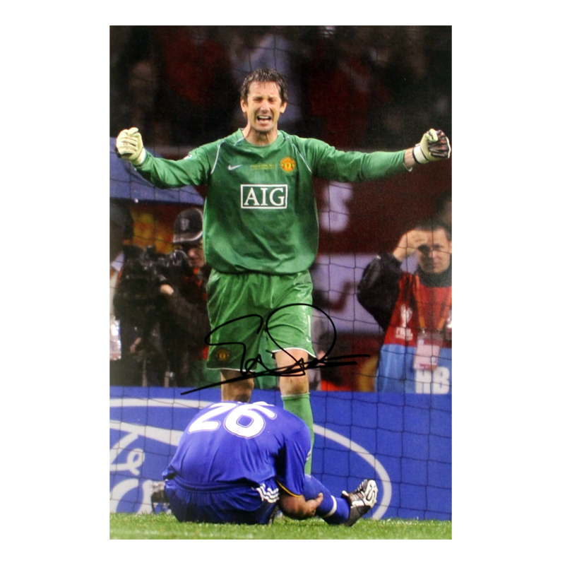 Edwin Van Der Sar Signed Manchester United Photo: Champions League Winner