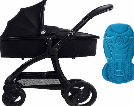 egg Pram Black/Gotham Black With Kingfisher Blue