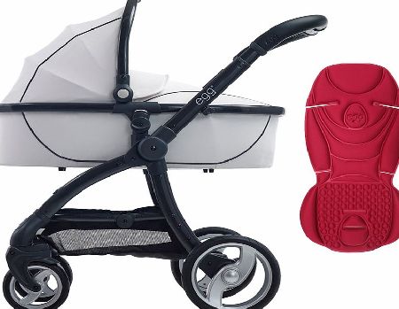 egg Pram Gunmetal/Arctic White With Chilli Red