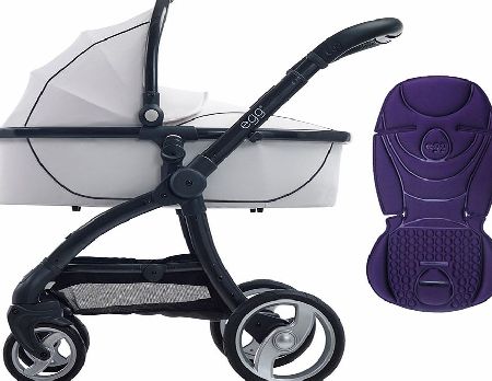 egg Pram Gunmetal/Arctic White With Deep Purple