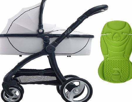 egg Pram Gunmetal/Arctic White With Key Lime Liner