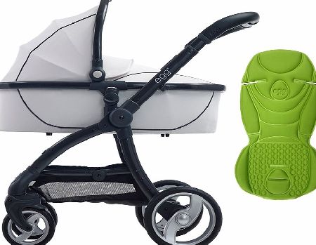 egg Pram Gunmetal/Arctic White With Key Lime