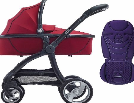 egg Pram Gunmetal/Berry Red With Deep Purple