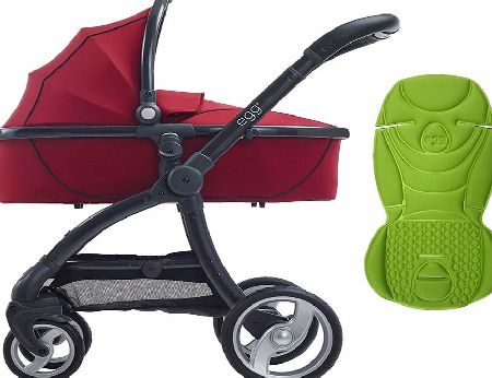 egg Pram Gunmetal/Berry Red With Key Lime Seat