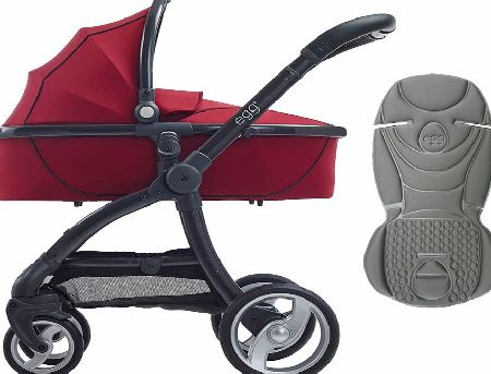 egg Pram Gunmetal/Berry Red With Steel Grey Liner