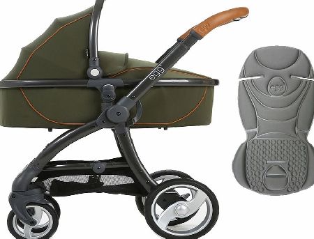 egg Pram Gunmetal/Forest Green With Steel Grey