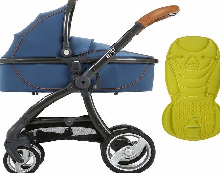 egg Pram Gunmetal/Petrol Blue With Citrus Lemon