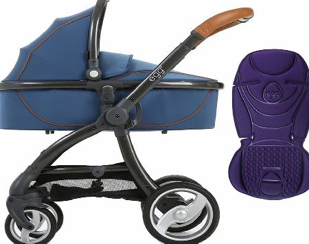 egg Pram Gunmetal/Petrol Blue With Deep Purple